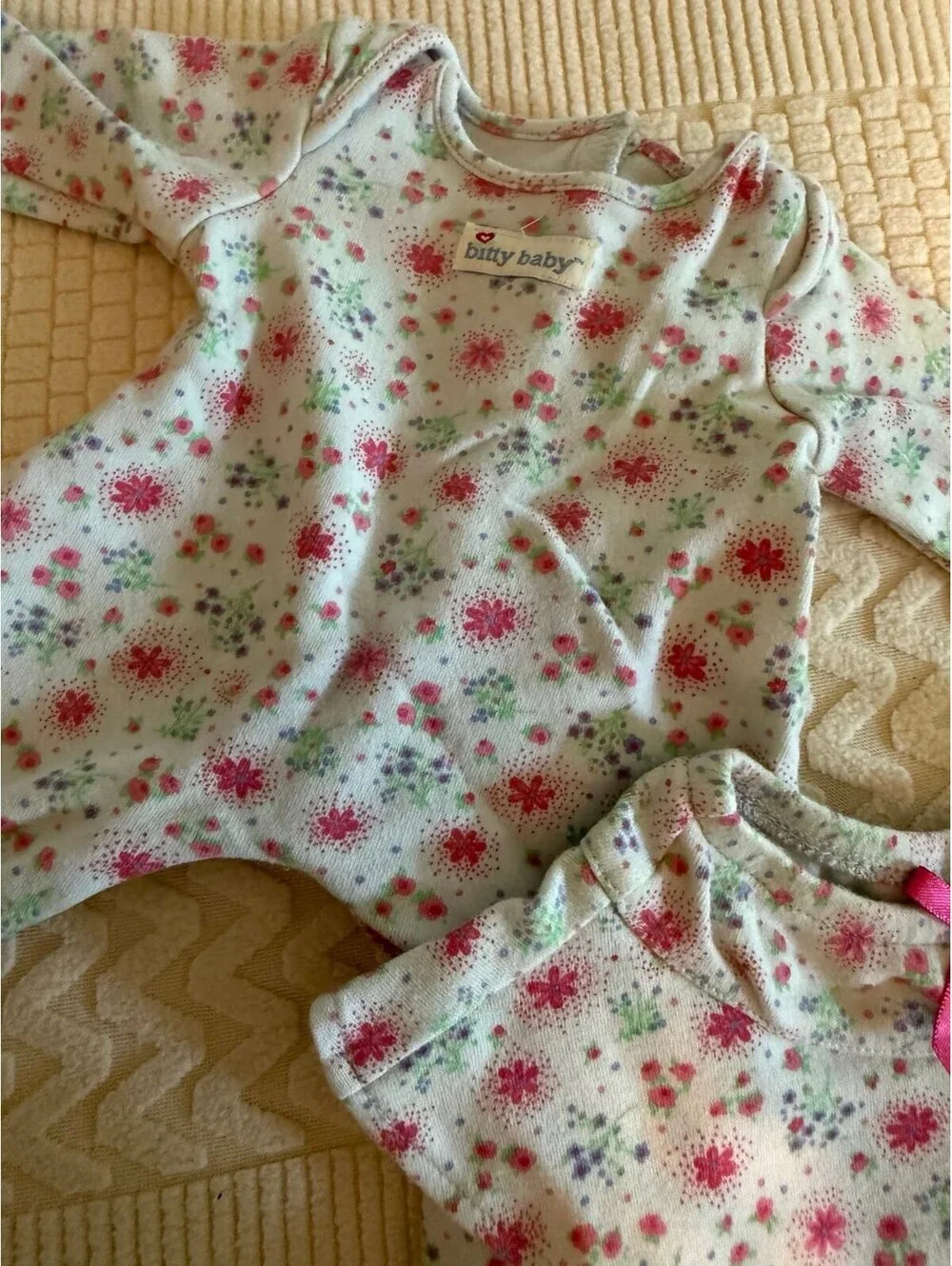 American Girl Betty, baby floral sleeper and skirt 2015 B237
